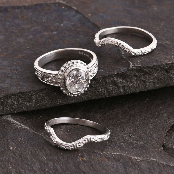 Royal Bali - D Joy Moissanit Ring 925 Silber (Gr&ouml;&szlig;e 17.00) ca. 2.78 ct image number 1