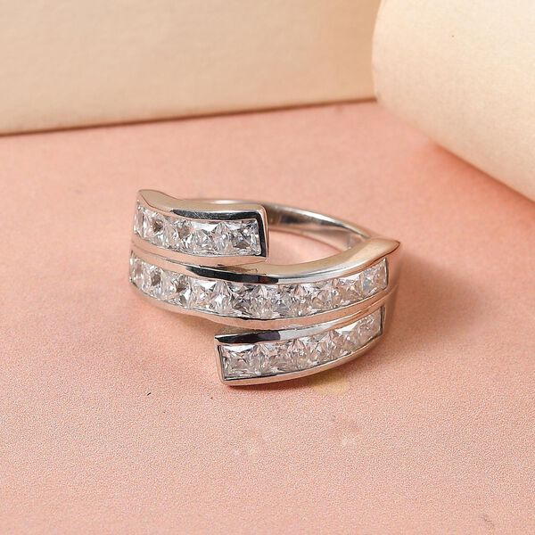 GP Art Déco Kollektion - Moissanit und Kanchanaburi blauer Saphir-Ring - 2,64 ct. image number 7