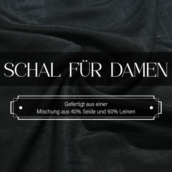Schal aus Seide und Leinen, 70x200 cm, Schwarz image number 2