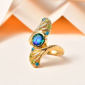 GP Italian Garden Kollektion - Pfau Triplett Quarz und Multi-Edelstein-Ring - 2,73 ct.