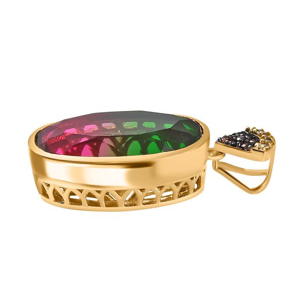 Wassermelonen Quarz Triplett und Multi-Edelstein-Anh&auml;nger - 10,50 ct. image number 4