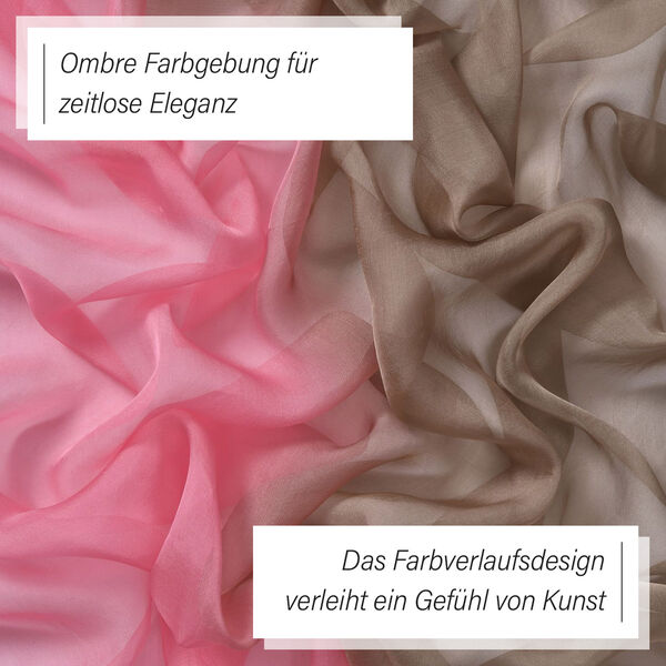 Beige PU Brusttasche und LA MAREY Ombre Chiffon Seiden Schal image number 10