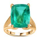 Smaragd-Triplette-Quarz Ring, 925 Silber Gelbgold Vermeil, (Größe 21.00) ca. 13.50 ct image number 3
