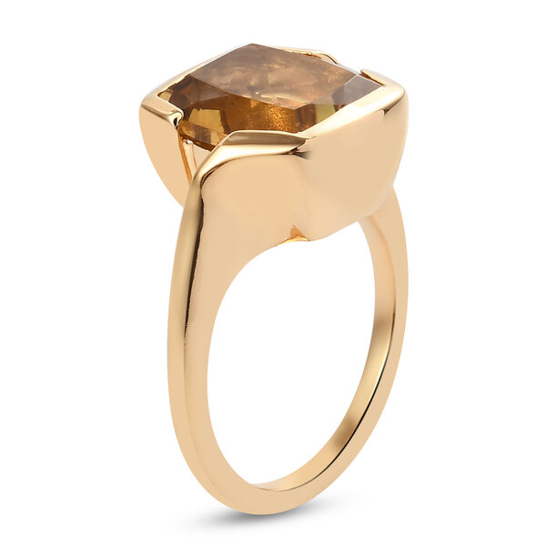 Citrin Solitär Ring 925 Silber 585 Vergoldet image number 5