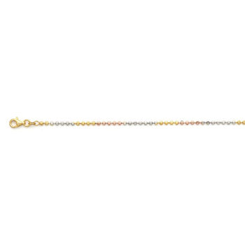 Italienische Mond Kette ca. 45 cm+ 5 cm Extender, 925 Silber Tricolor ca. 5,98g