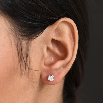 Moissanit Ohrringe, 925 Silber rhodiniert - 0,46 ct.