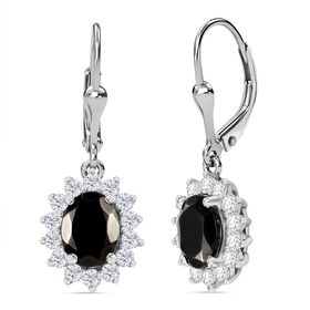 Elite Shungit und Zirkon Ohrhänger - 2,93 ct.
