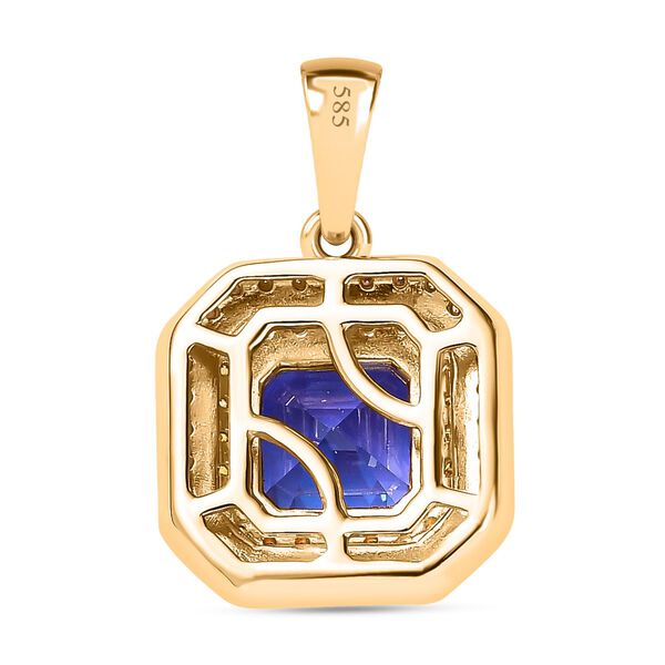 AAA Tansanit, natürlicher gelber und weißer Diamant-Anhänger in 585 Gelbgold - 1,90 ct. image number 7