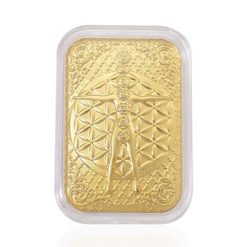 Vitruvianischer Mann mit 7 Chakren 999er Goldfolie, 10mg, 4,6x3,3cm