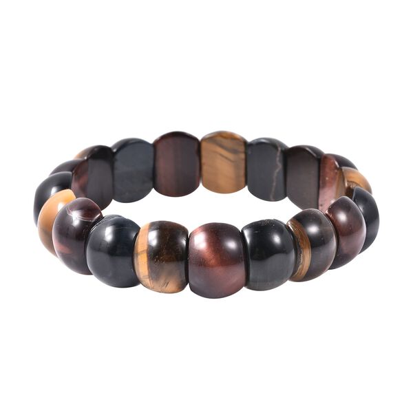 Mehrfarbiges Tigerauge-Armband, 16.5 cm, ca. 155,00 ct