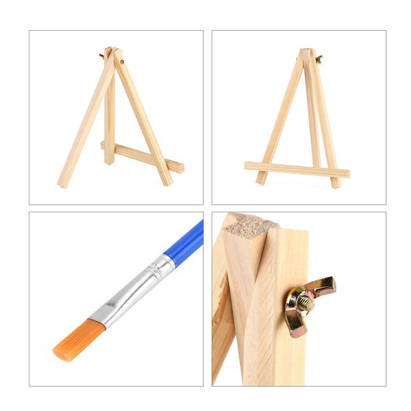 Leinwand-Malset - 3-teiliges Set mit Blanko-Leinw&auml;nden, inklusive Farben, Mischpalette, Staffelei und Pinseln image number 10