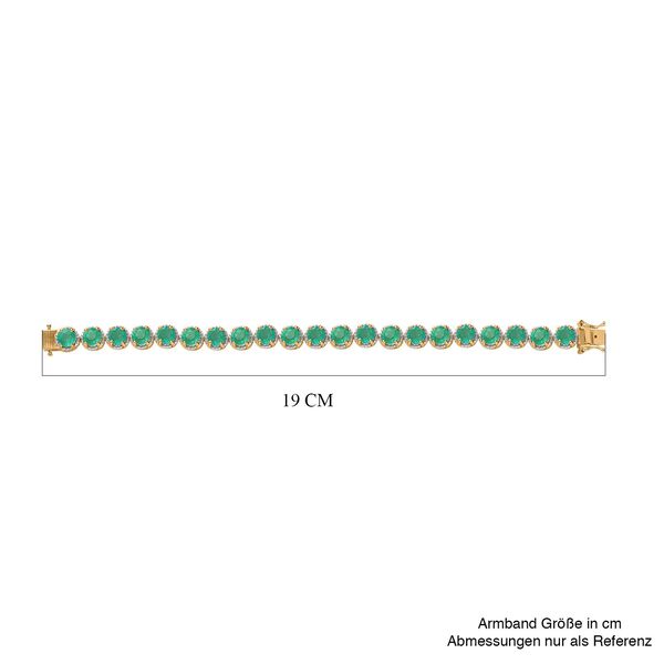 Smaragd-Triplette-Quarz Armband ca. 18 cm 925 Silber Gelbgold Vermeil ca. 21,21 ct. image number 5