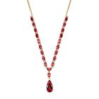 Empress Flame - D joy Lab Created Padparadscha-Saphir Halskette ca. 45 cm 925 Silber 750 Gelbgold Vermeil ca. 19.30 ct