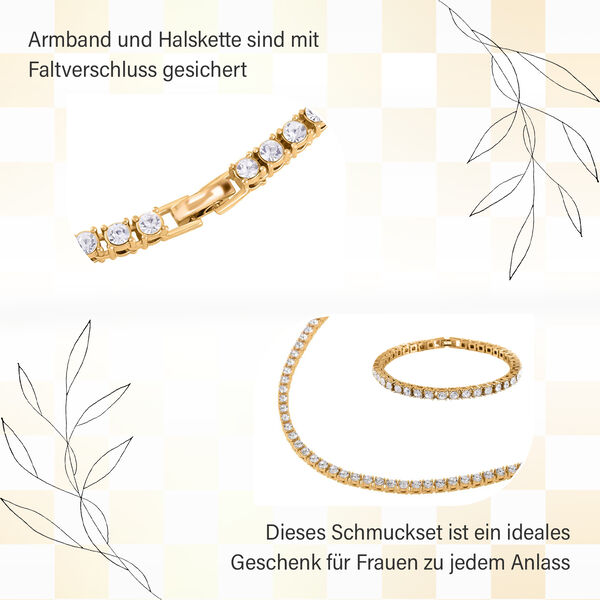 Kristall-Schmuckset in Goldton image number 12