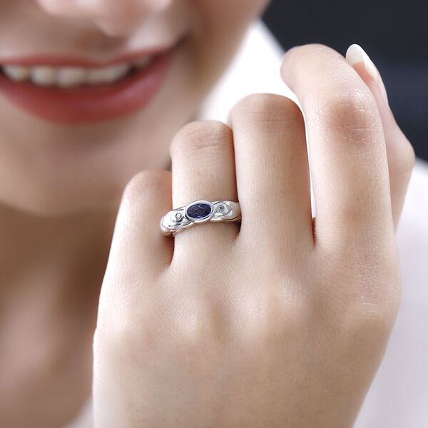 Tansanit und Zirkon Ring - 0,51 ct. image number 3