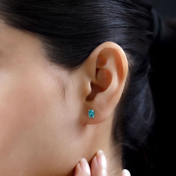 Smaragd Triplett Quarz Ohrringe, ca. 1,08 ct. image number 3