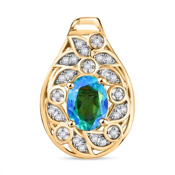 Pfau Quarz Triplett und Zirkon Anh&auml;nger - 1,72 ct.