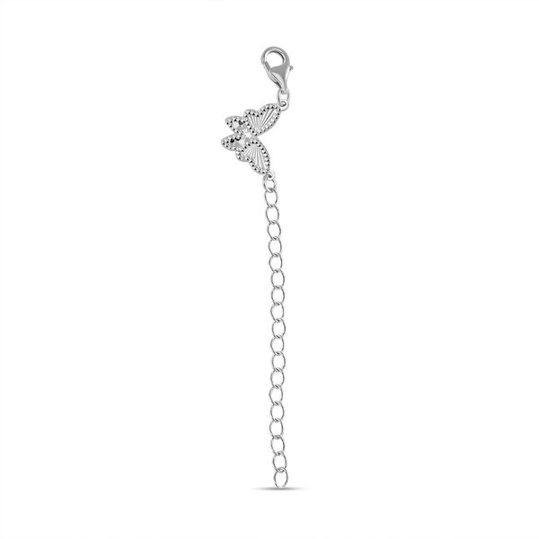 Karabinerverschluss mit Extender, rhodiniertes 925er Silber