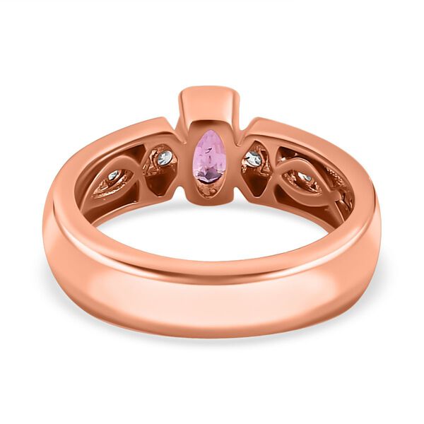 AA Lila Spinell, wei&szlig;er Zirkon Ring, 925 Silber Ros&eacute;gold Vermeil (Gr&ouml;&szlig;e 18.00) ca. 0.83 ct image number 6