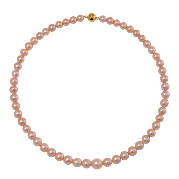 Edison Perle 50cm Halskette, 925 Silber vergoldet image number 5