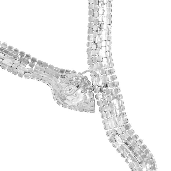 Schwarzer Kristall, Wei&szlig;er Kristall Halskette ca. 45 cm Reines Messing image number 4
