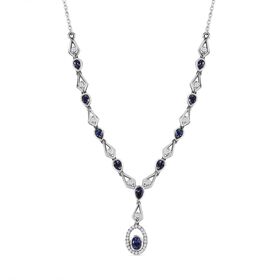 AAA Tansanit und Zirkon 45cm Halskette - 2,45 ct.