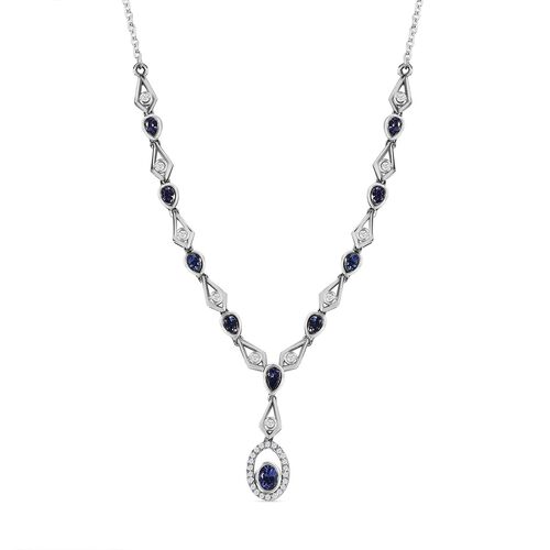 AAA Tansanit und Zirkon 45cm Halskette - 2,45 ct. image number 0