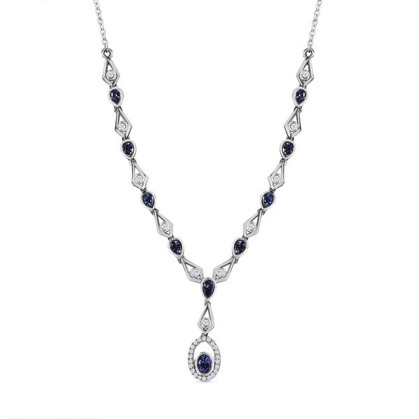 AAA Tansanit und Zirkon 45cm Halskette - 2,45 ct. image number 0