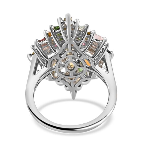 Nat&uuml;rlicher Mehrfach-Turmalin Ring, 925 Silber platiniert  ca. 3,68 ct image number 6