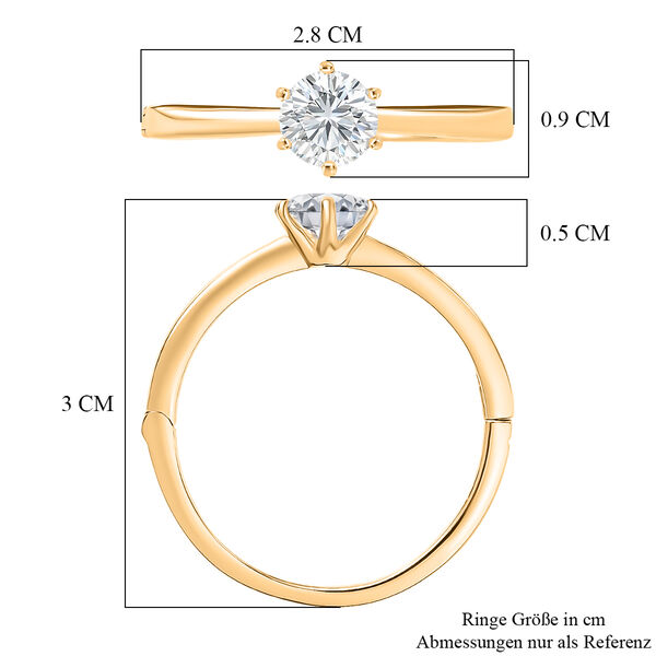 D'Joy Moissanit Ring, 925 Silber vergoldet - 0,99 ct. image number 8