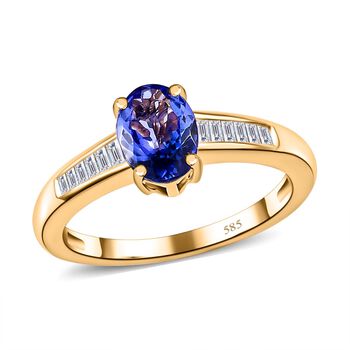 AAA Tansanit und Diamant Ring - 1,54 ct.
