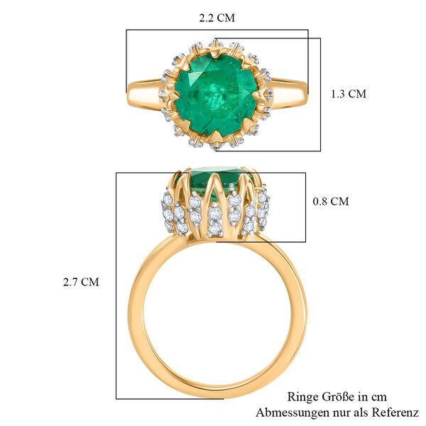 D'Joy Smaragd Triplett Quarz und Zirkon Ring - 4 ct. image number 7