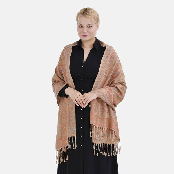 Jacquard Paisley-Schal mit Fransen, 170cm x 75cm, Rot image number 3