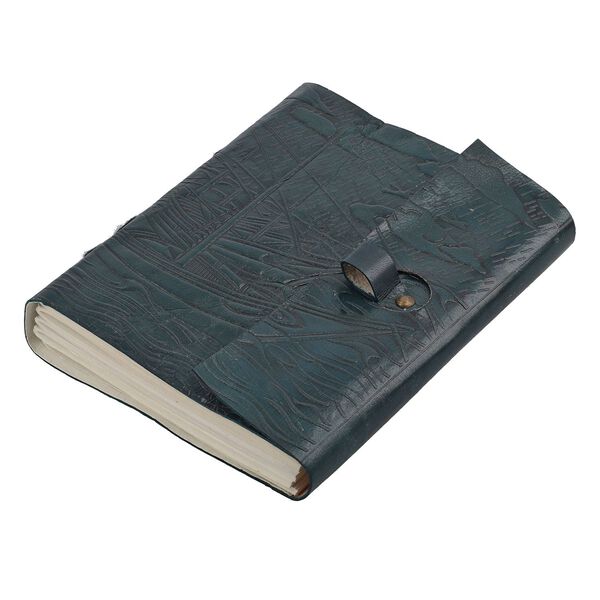 Echtlederbuch mit Segelboot Design und Holzstift image number 1