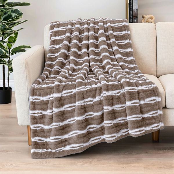 LIVMORE - Superweiche, doppellagige Kunstfelldecke mit Sherpa-Futter, 500 + 180 gsm, grau image number 0