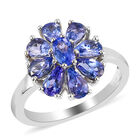 Tansanit Blumen-Ring in Silber image number 3