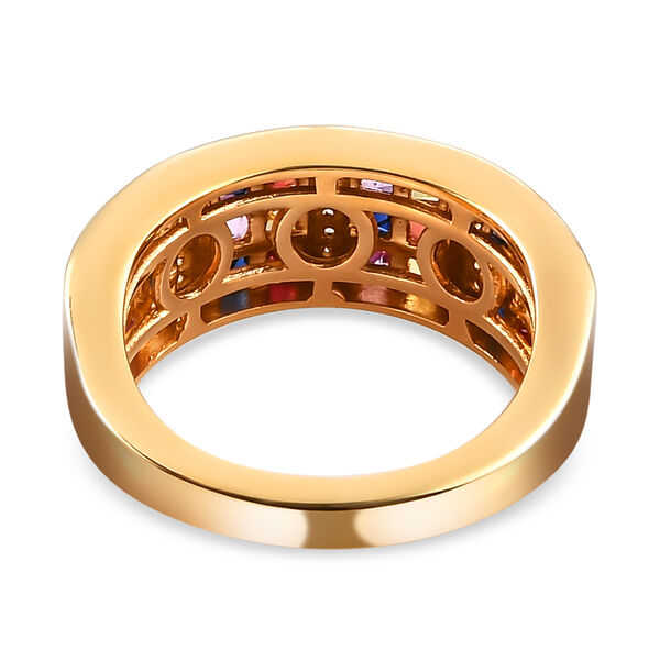 Roter und gelber Saphir-Ring, 925 Silber vergoldet  ca. 1,46 ct image number 5