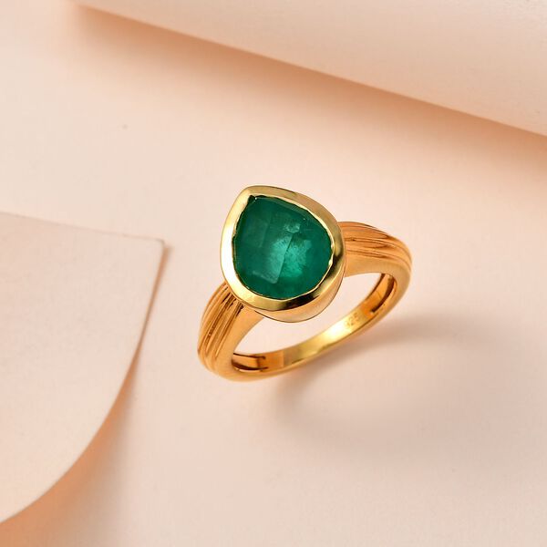 Smaragd Triplett Quarz Ring - 3,74 ct. image number 2
