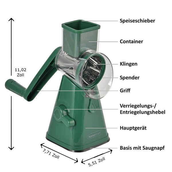 HOMESMART Gem&uuml;se- und Obstschneider, Gr&uuml;n image number 15
