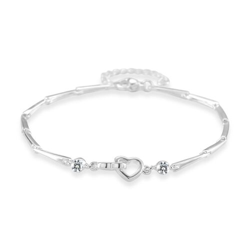 Weißer Kristall Armband ca. 19 cm Messing Standard image number 0