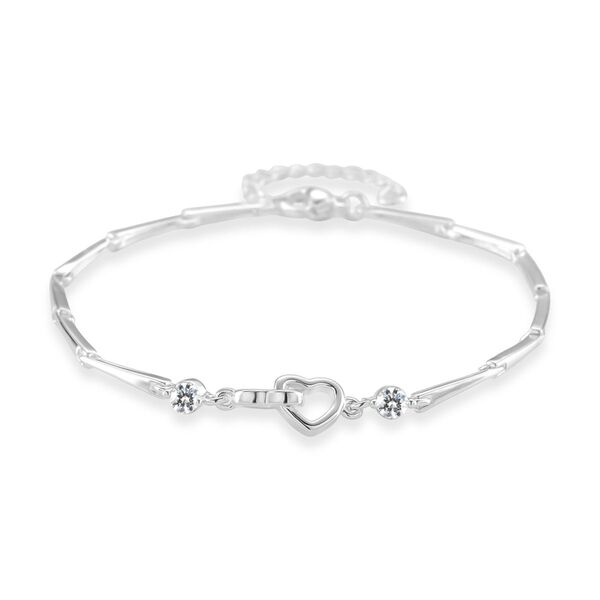 Weißer Kristall Armband ca. 19 cm Messing image number 0