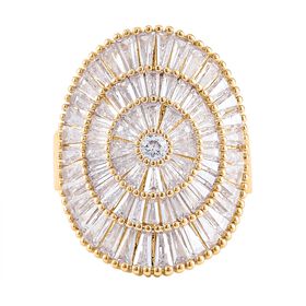 Weißer Zirkonia Ring, (Größe 16.00), goldfarben, ca. 4.00 ct