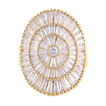 Wei&szlig;er Zirkonia Ring, (Gr&ouml;&szlig;e 16.00), goldfarben, ca. 4.00 ct