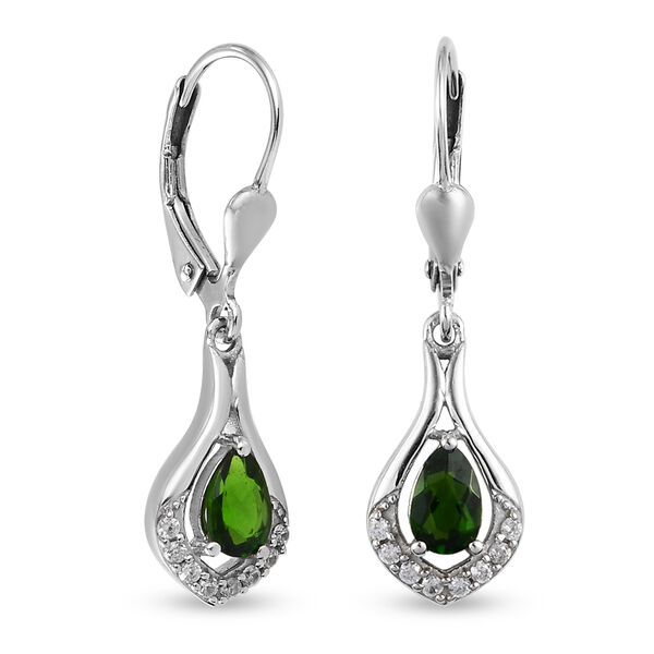 Nat&uuml;rlicher Chromdiopside Ohrh&auml;nger 925 Silber platiniert ca. 0,97 ct&nbsp; image number 4