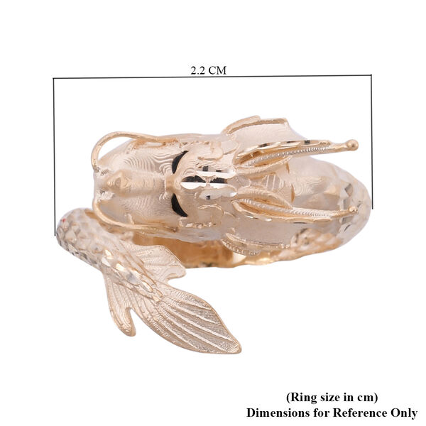 Royal Bali Kollektion - Designer Close Out Spiga Drachen Ring 375 Gelbgold image number 5