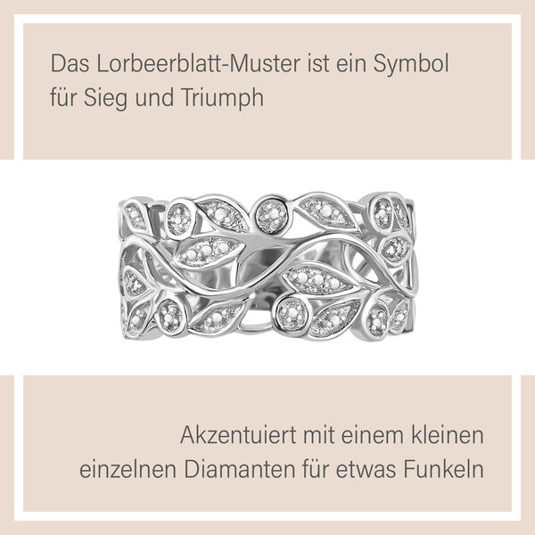 ALLORO Ring, Creolen und Anhänger mit Diamantakzenten, Silber platiniert image number 13