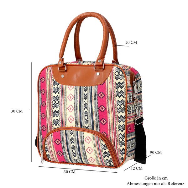 Boho Stil Handtasche, Größe 30x30x12 cm, Rosa image number 5