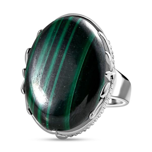 Malachit Ringe Edelstahl (Gr&ouml;&szlig;e 16.00) ca. 28.20 ct