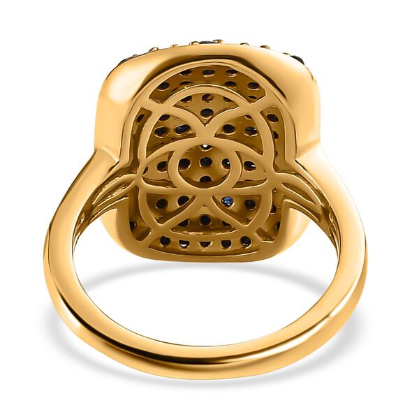 Schwarzer Saphir Ring, 925 Silber Gelbgold Vermeil (Größe 17.00) ca. 2,10 ct image number 6