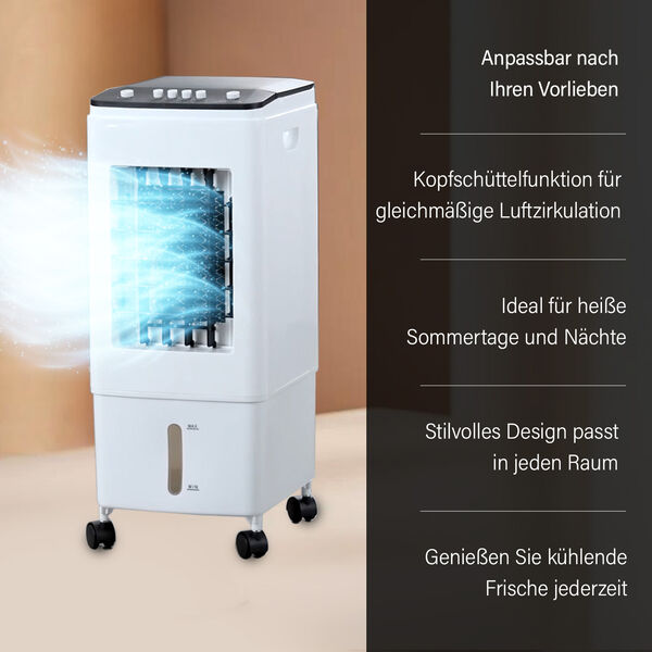 Mobiler Klimaanlagen-Ventilator, schwarz-weiß image number 4